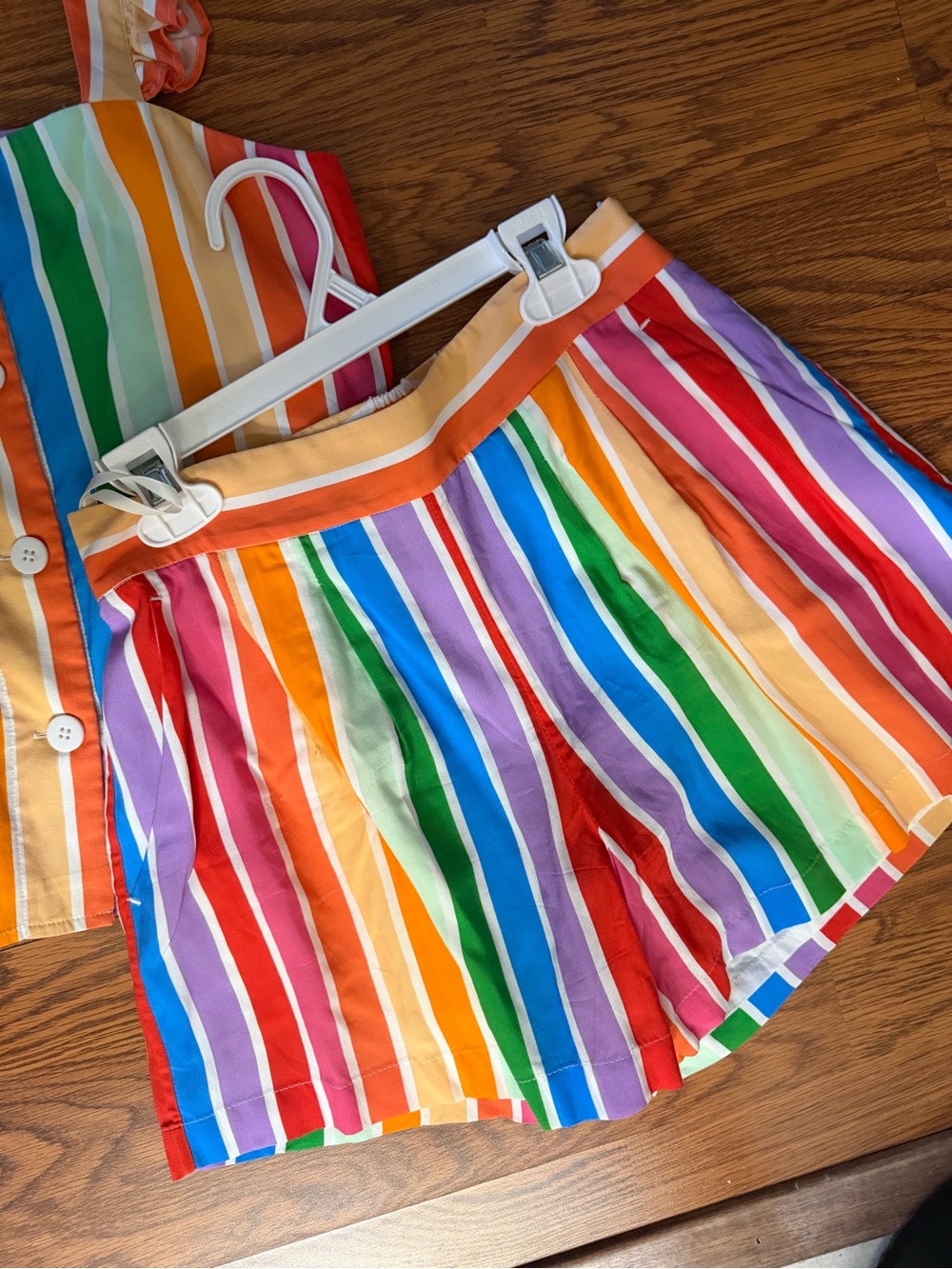Crosby Rainbow Striped Button Front Tank & Shorts Set NWOT - Picture 3 of 7